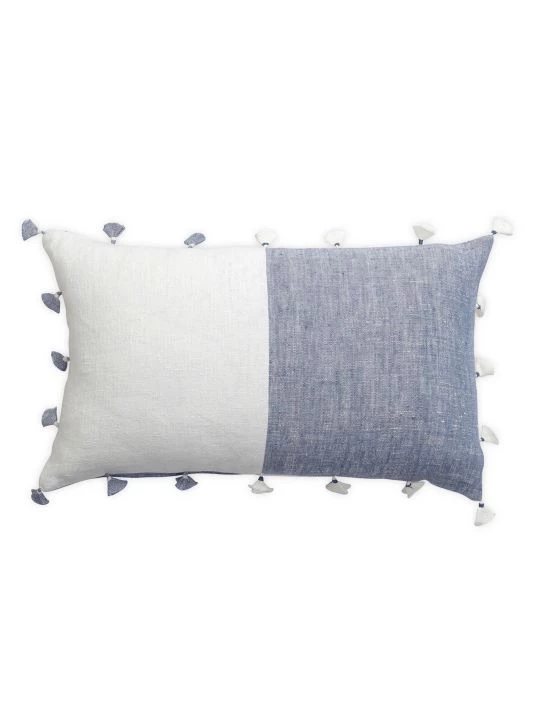 Anaya So Soft Linen Chambray Tassels Down Pillow 3 Anaya So Soft Linen Chambray Tassels Down Pillow