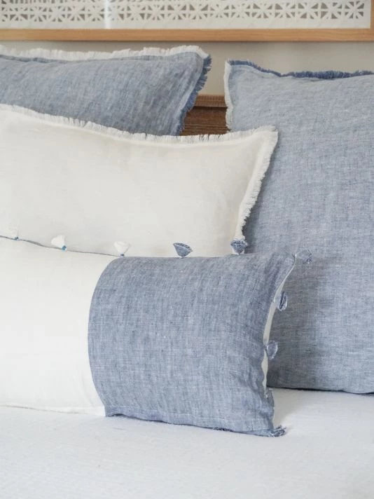 Anaya So Soft Linen Chambray Tassels Down Pillow 5 Anaya So Soft Linen Chambray Tassels Down Pillow - Image 3