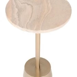 Anaya Rainbow Sandstone Metal Side Table