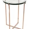 Anaya Rose Goldtone Metal & Glass Side Table
