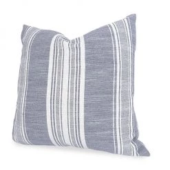 Anaya Pure Air Beach Club Stripe Outdoor Pillow Indigo And White