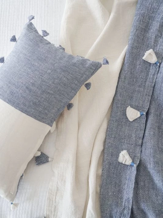 Anaya So Soft Linen Colorblocked Tassel Blanket 6 Anaya So Soft Linen Colorblocked Tassel Blanket - Image 4