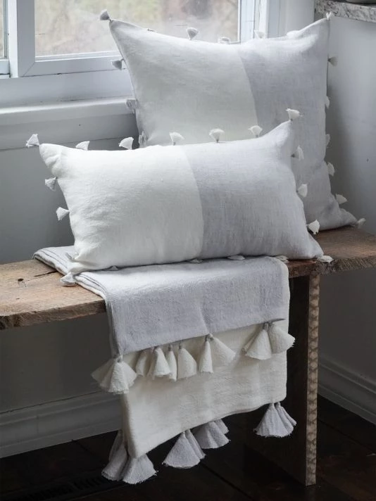 Anaya So Soft Linen Tassels Down Pillow 4 Anaya So Soft Linen Tassels Down Pillow - Image 2