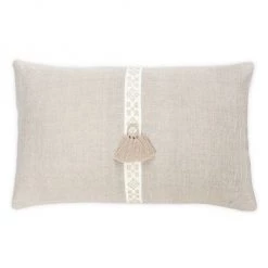 Anaya So Soft Linen Geometric Trim Down-Alternative Pillow