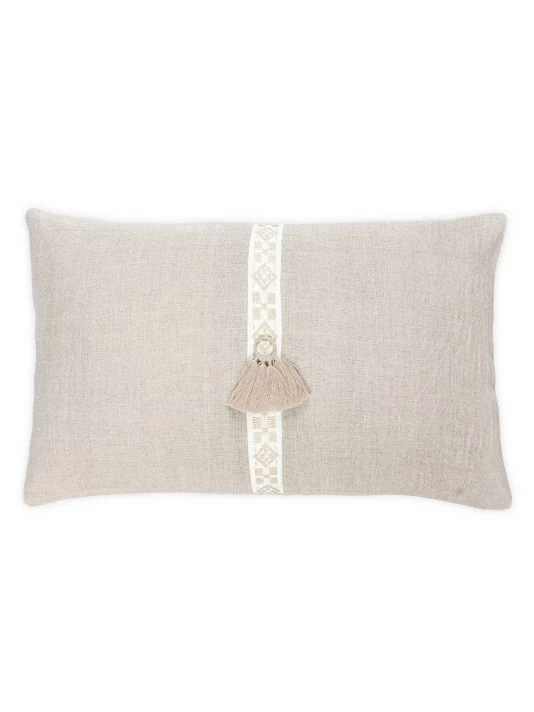 Anaya So Soft Linen Geometric Trim Down-Alternative Pillow 2 Anaya So Soft Linen Geometric Trim Down-Alternative Pillow