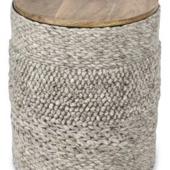 Anaya Handwoven Textured Storage Side Table