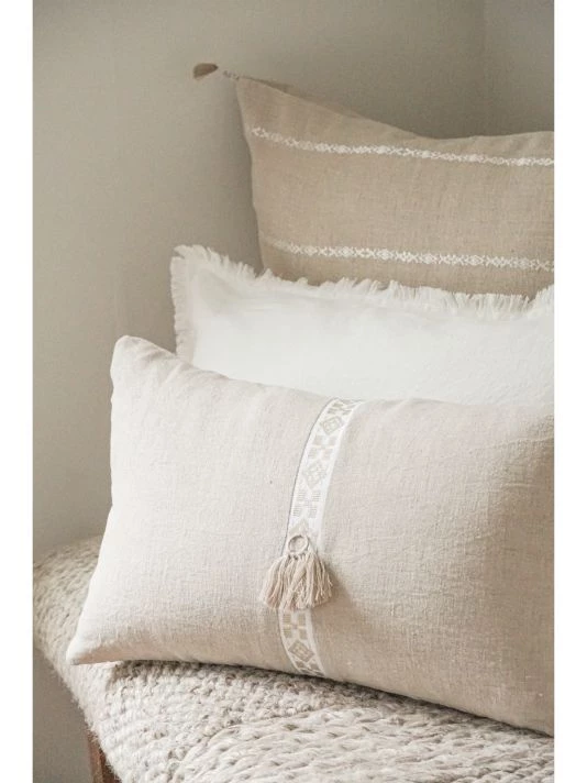 Anaya So Soft Linen Geometric Trim Down-Alternative Pillow 3 Anaya So Soft Linen Geometric Trim Down-Alternative Pillow - Image 2