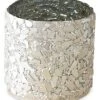 Anaya Silver Crushed Mosaic Candle Votive & Vase