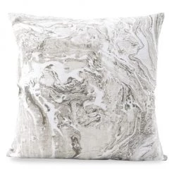 Anaya Marble-Print Linen Pillow
