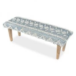 Anaya Recycled Denim Handwoven Bench