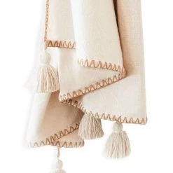 Anaya Blanket Stitch Tassel Throw