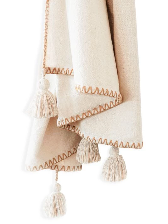 Anaya Blanket Stitch Tassel Throw 3 Anaya Blanket Stitch Tassel Throw