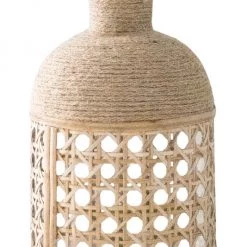 Anaya Seagrass Rope & Cane Wicker Glass Vase