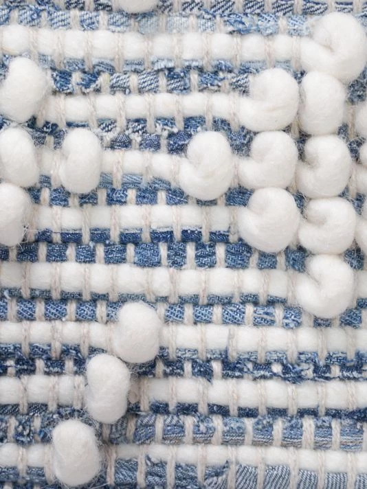 Anaya Handwoven Recycled Denim Wool-Blend Pillow 4 Anaya Handwoven Recycled Denim Wool-Blend Pillow - Image 2