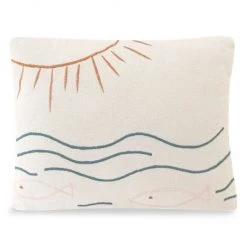 Anaya Ocean Embroidered Cotton Pillow