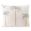 Anaya Palm Tree Embroidered Cotton Pillow