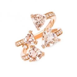 Hueb Mirage 18K Rose Gold, Diamond & Morganite Open Ring