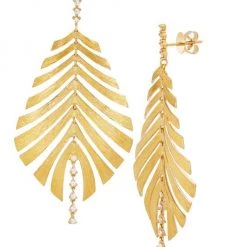 Hueb Bahia 18K Yellow Gold & Diamond Leaf Earrings
