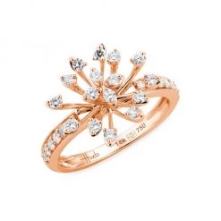 Hueb Luminus 18K Pink Gold & Diamond Burst Ring