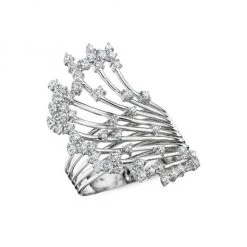 Hueb Luminus 18K White Gold & Diamond Fan Ring