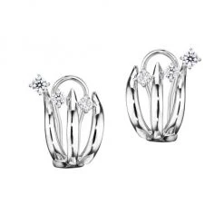 Hueb Tribal 18K White Gold & Diamond Earrings