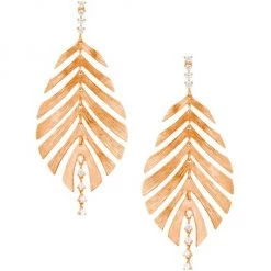 Hueb Bahia 18K Pink Gold & Diamond Leaf Earrings