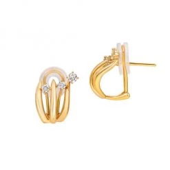 Hueb Tribal 18K Gold & Diamond Cage Hoop Earrings