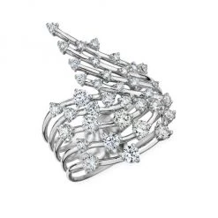 Hueb Luminus 18K White Gold & Diamond Wavy Wrap Ring