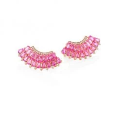 Hueb Mirage Diamond & Pink Sapphire Ear Crawlers