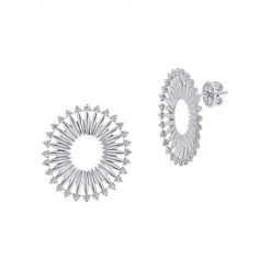 Hueb Tribal 18K White Gold & Diamond Sunburst Earrings