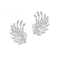 Hueb Luminus 18K White Gold & Diamond Fan Earrings