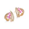 Hueb Botanica 18K Rose Gold, Diamond & Pink Sapphire Stud Earrings