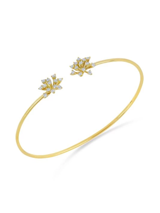 Hueb Luminus 18K Yellow Gold & Diamond Open Bangle Bracelet 3 Hueb Luminus 18K Yellow Gold & Diamond Open Bangle Bracelet