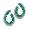 Hueb Mirage 18K White Gold, Diamond & Emerald Front-Facing Hoop Earrings