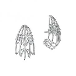 Hueb Luminus 18K White Gold & Diamond Cage Earrings