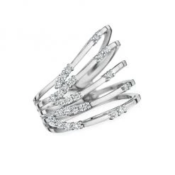 Hueb Luminus 18K White Gold & Diamond Stacked Ring
