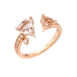 Hueb Mirage 18K Rose Gold, Diamond & Rose Morganite Open Ring