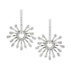 Hueb Luminus 18K White Gold & Diamond Starburst Drop Earrings