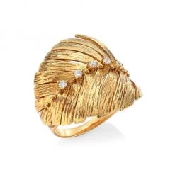 Hueb Bahia 18K Yellow Gold & Diamond Leaf Ring