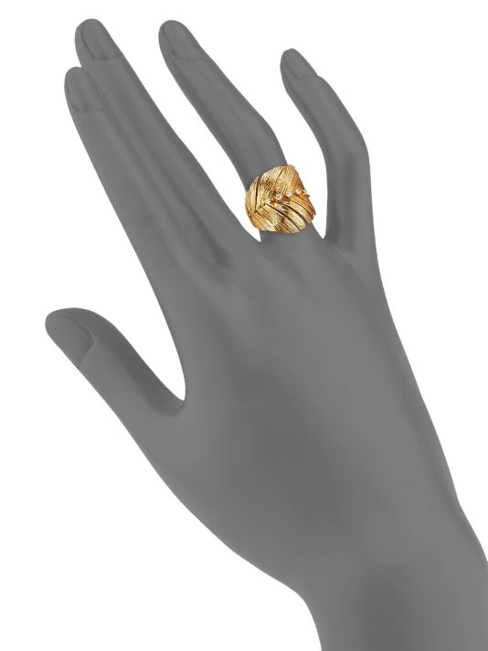 Hueb Bahia 18K Yellow Gold & Diamond Leaf Ring 4 Hueb Bahia 18K Yellow Gold & Diamond Leaf Ring - Image 2