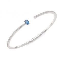 Hueb Spectrum Diamond, London Blue Topaz & 18K White Gold Bangle