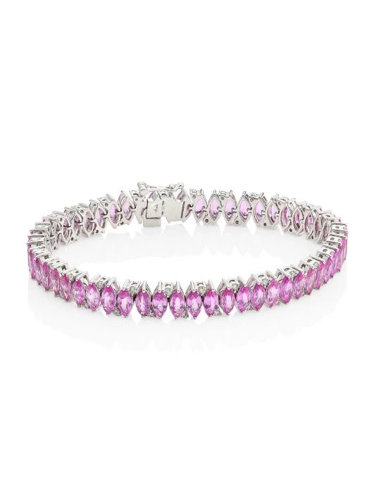 Hueb Botanica Diamond, Pink Sapphire & 18K White Gold Tennis Bracelet 3 Hueb Botanica Diamond, Pink Sapphire & 18K White Gold Tennis Bracelet