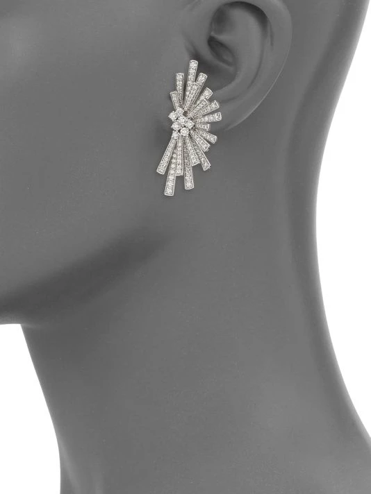 Hueb Tribal Diamond & 18K White Gold Stud Earrings 4 Hueb Tribal Diamond & 18K White Gold Stud Earrings - Image 2