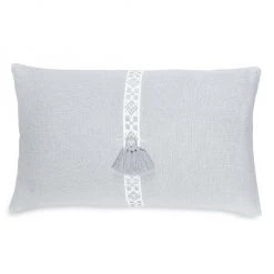 Anaya So Soft Linen Geo Trim Pillow