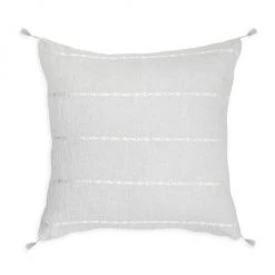 Anaya So Soft Linen Embroidered Stripes Down Pillow
