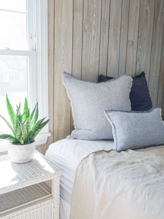 Anaya So Soft Linen Chambray Striped Down-Alternative Pillow 4 Anaya So Soft Linen Chambray Striped Down-Alternative Pillow - Image 2